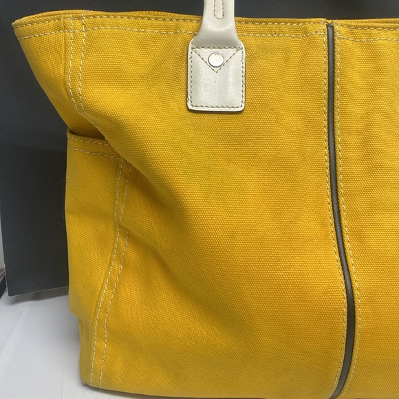 Diane Von Furstenberg Yellow Canvas Tote Bag - Picture 3 of 17